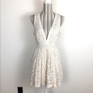 Free People Eggshell cream Sz S halter mini dress